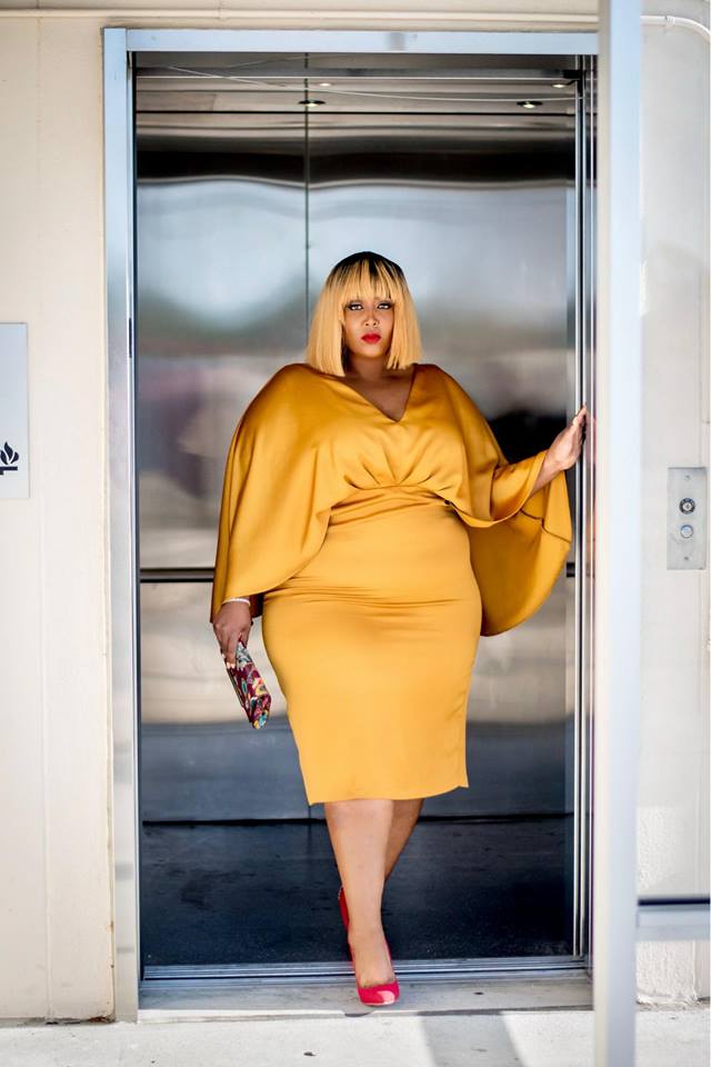 Plus Size Mustard Dress